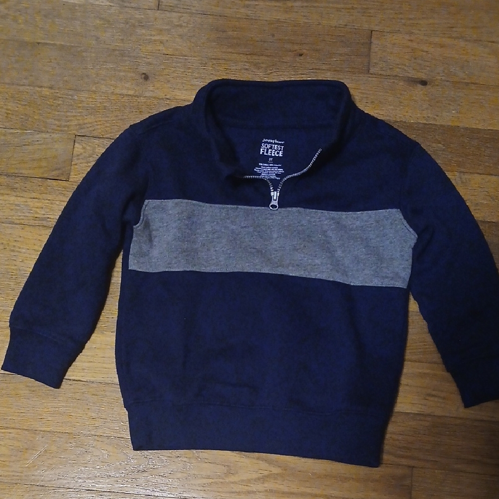 Jumping Beans Softest Fleece Boy's Blue and Gray Zip-Up Pullover